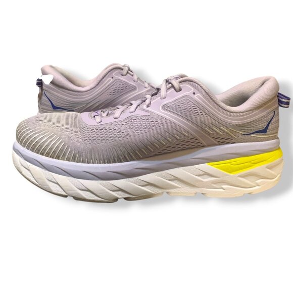 Hoka One One Bondi 7 Women's Running Shoes 10.5 Lavender Yellow Cushioned Read - Picture 5 of 15